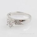 Clear CZ Wedding Band White Gold Ring